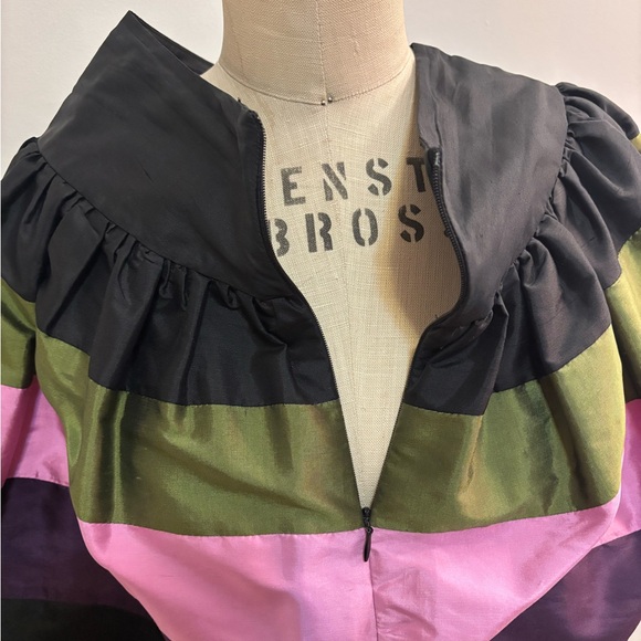 Kensie Girl 100% Silk Striped Colorblock Fit & Flare Skirt Junior's - Size 5 - Picture 6 of 9